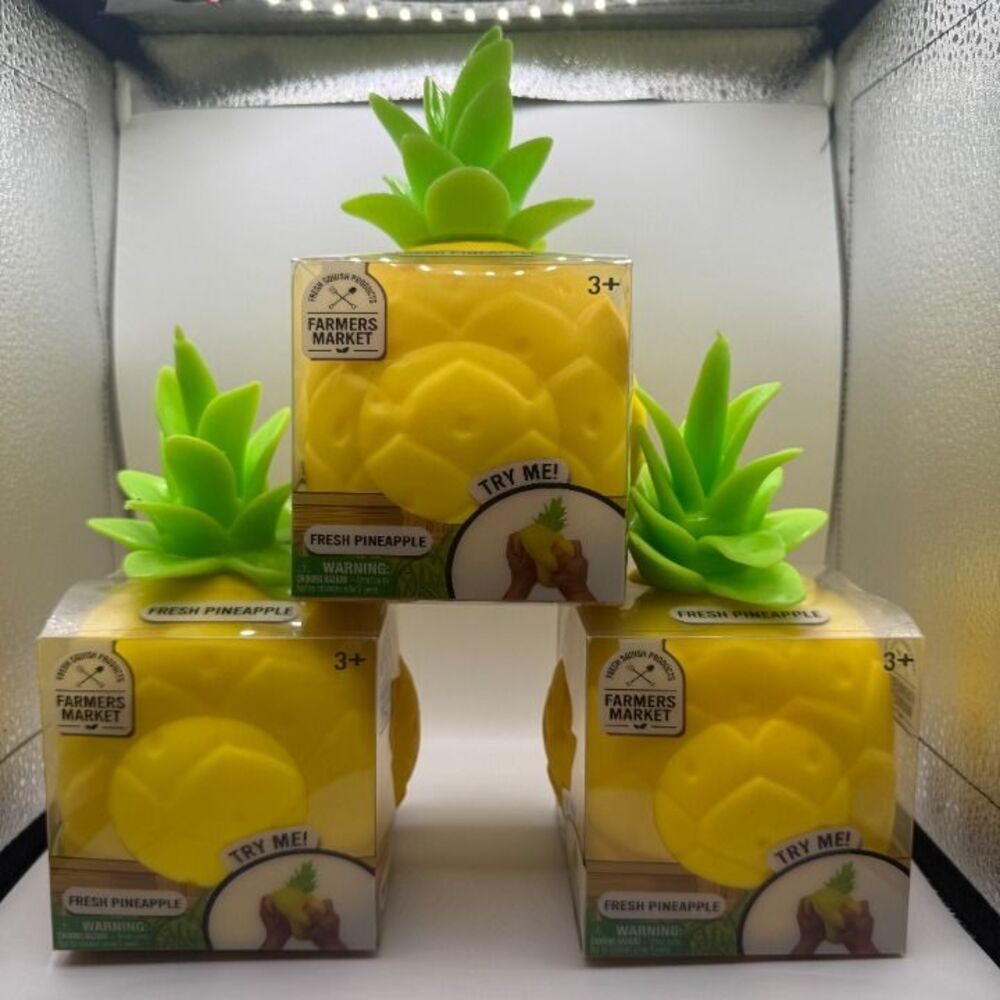 [3 PC] Sunny Days - Farmers Market: Fresh Pineapple Squishy Sensory Toy *NEW*